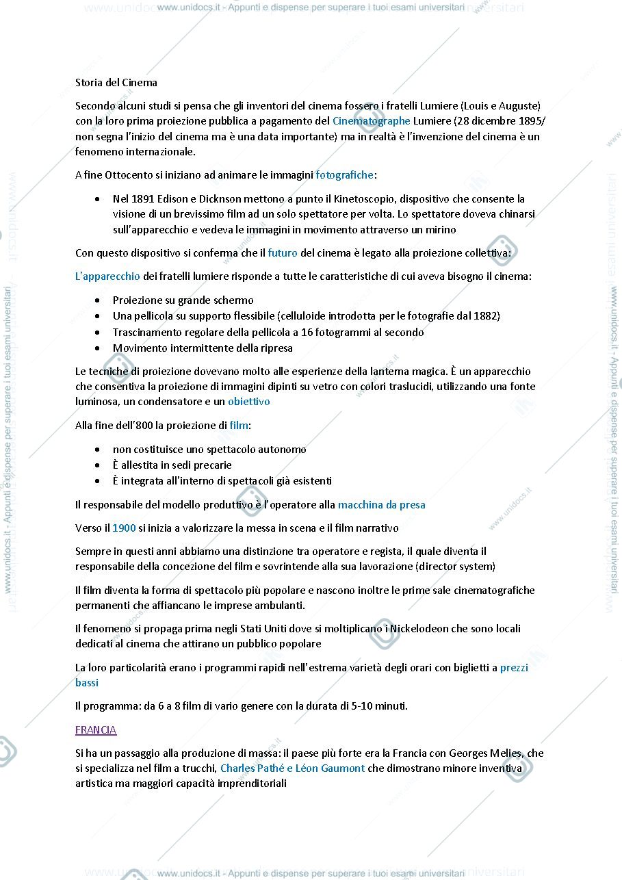 Anteprima pagina 1 — Appunti di cinema