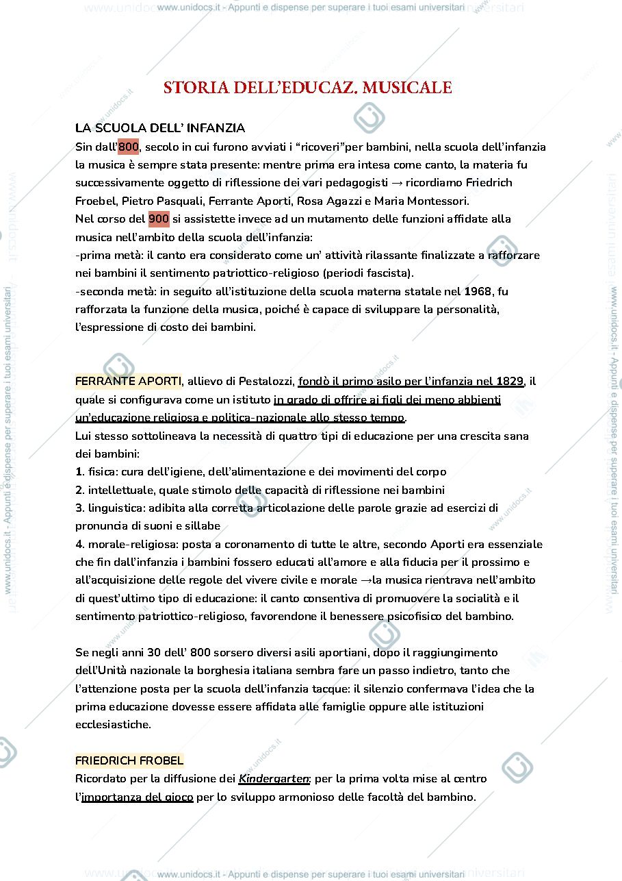 Anteprima pagina 1 — Storia dell'educazione musicale nella scuola italiana