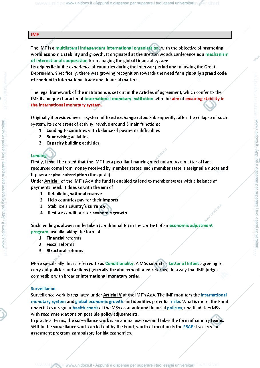 Anteprima pagina 1 — riassunti IMF