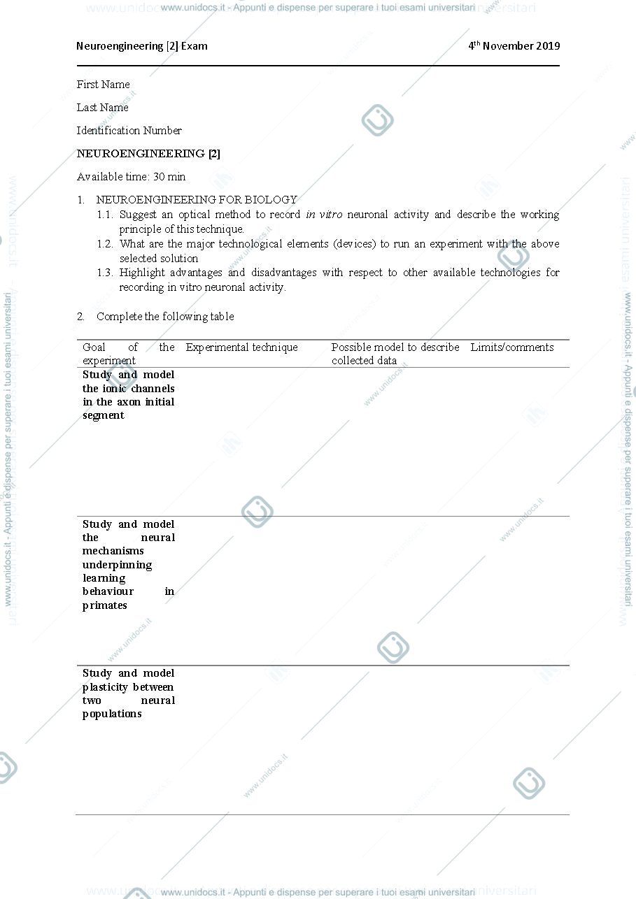 Anteprima pagina 1 — Exam Questions 2020-2021