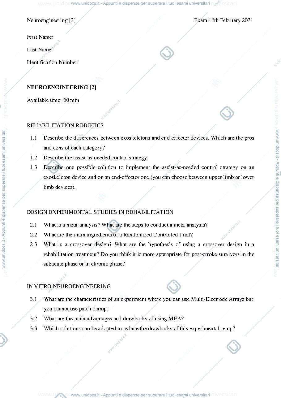 Anteprima pagina 1 — Exam Questions 16.Feb.2021