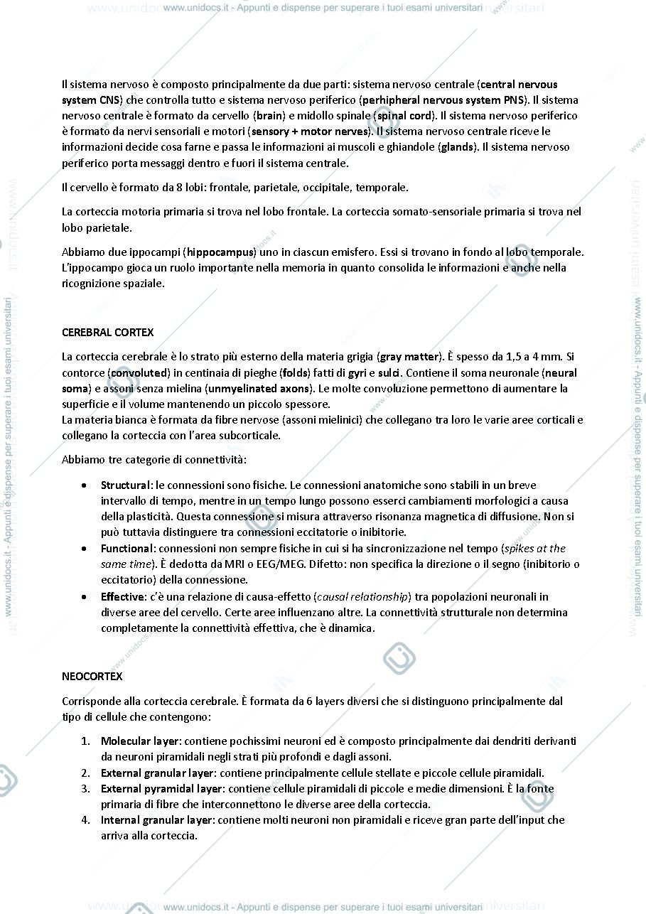 Anteprima pagina 2 — Appunti del corso di Neuroengineering