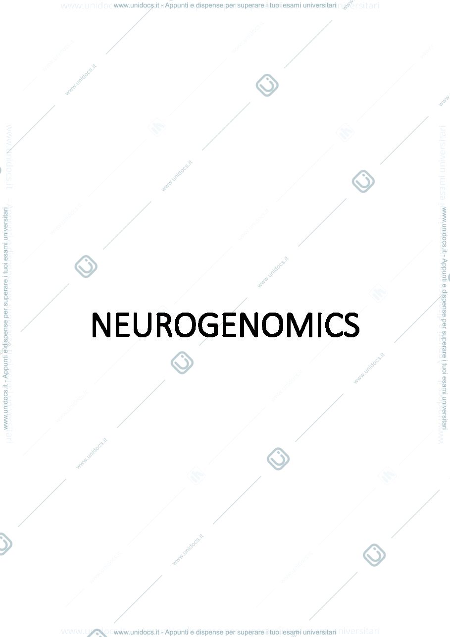 Anteprima pagina 1 — Neurogenomics Notes
