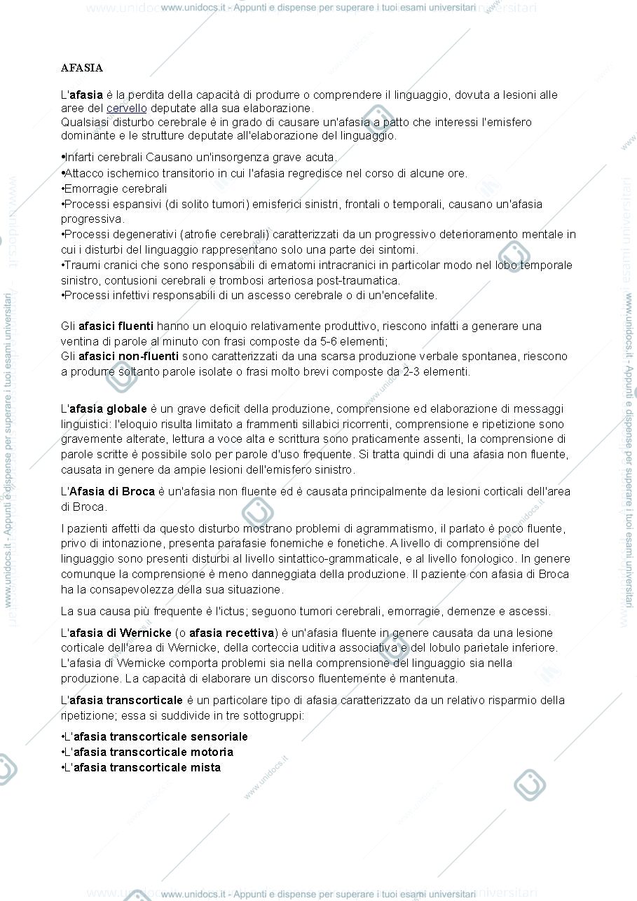 Anteprima pagina 1 — Riassunti Neurologia