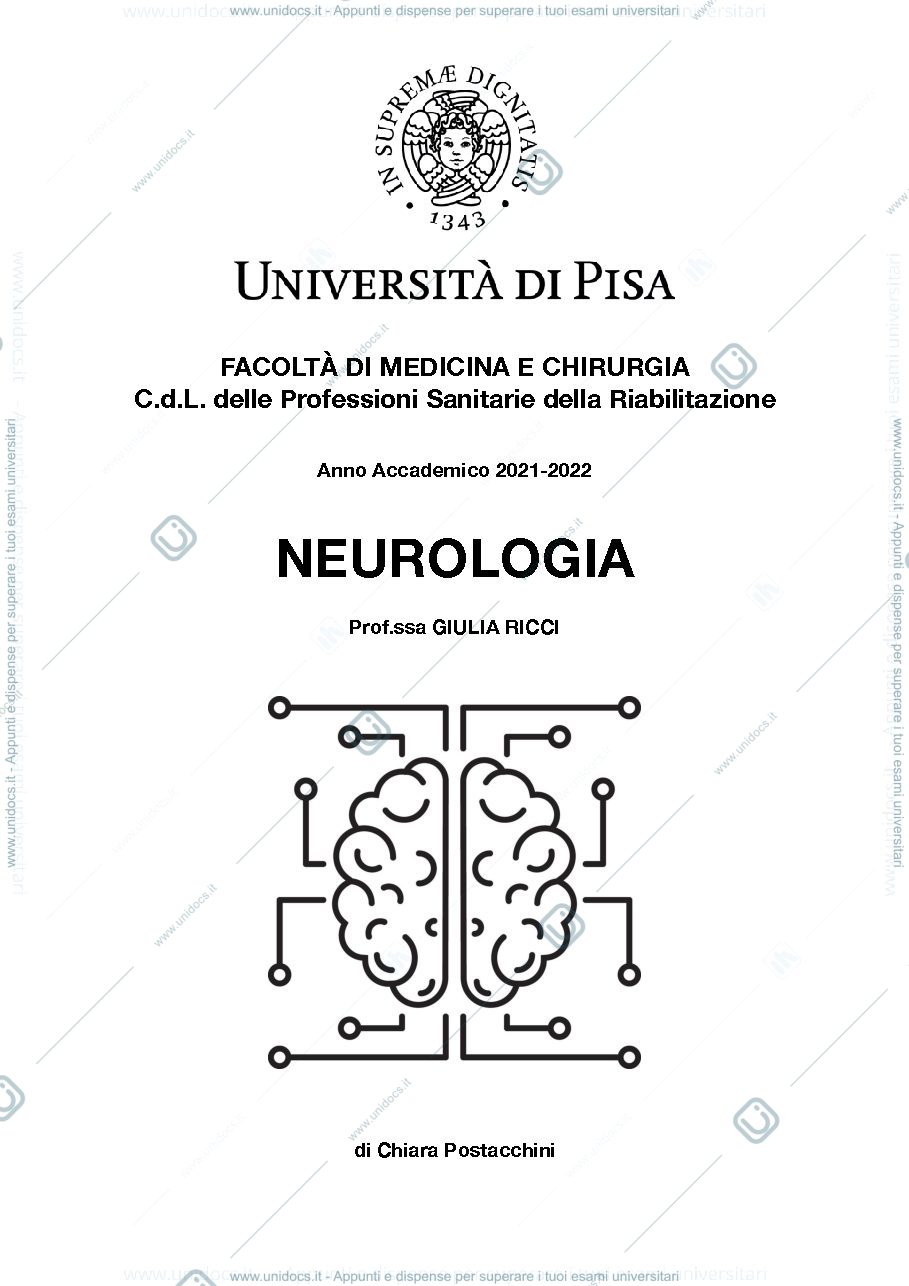 Anteprima pagina 1 — Neurologia