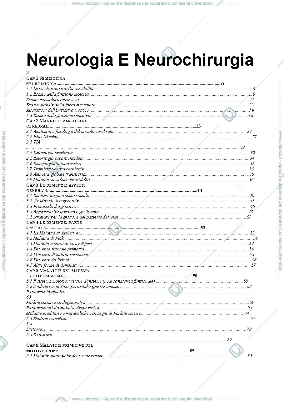 Anteprima pagina 1 — Neurologia e neurochirurgia