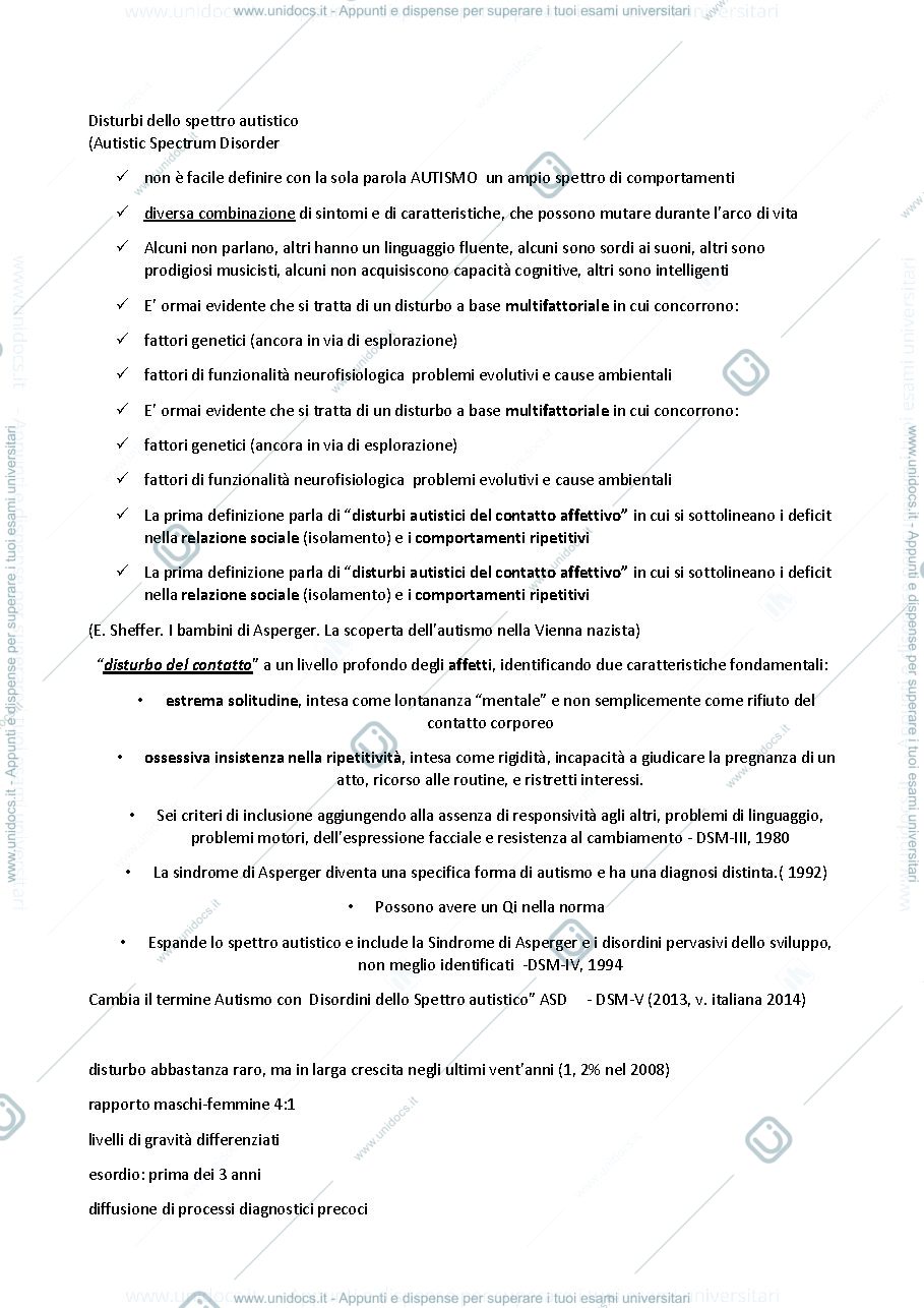 Anteprima pagina 1 — Disturbi dello spettro autistico