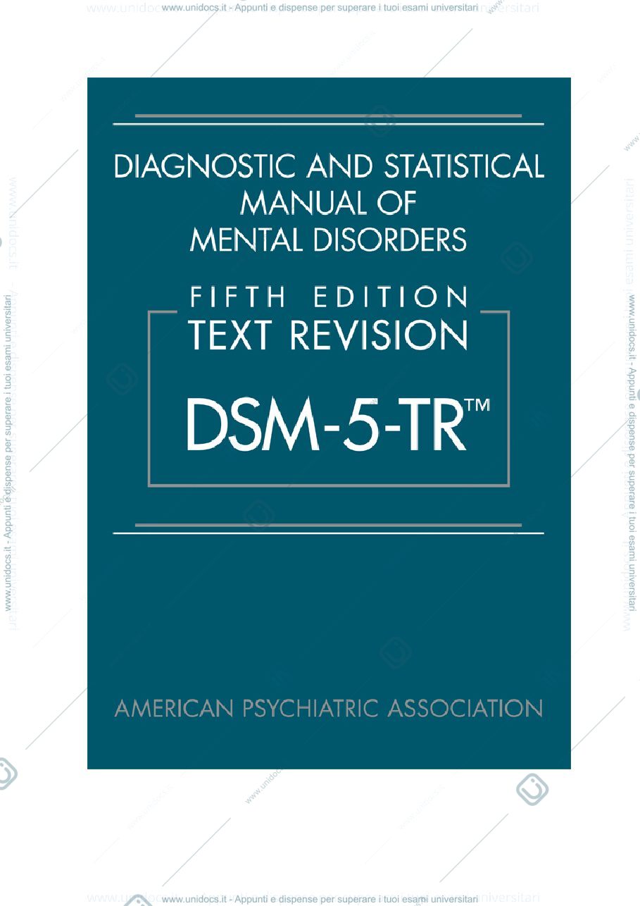 Anteprima pagina 3 — Manuale diagnostico e statistico dei disturbi mentali, quinta edizione, Text Revision (DSM-5-TR)