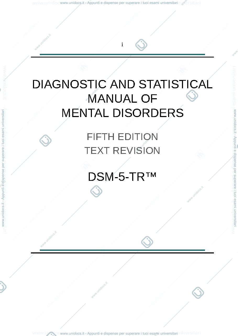 Anteprima pagina 4 — Manuale diagnostico e statistico dei disturbi mentali, quinta edizione, Text Revision (DSM-5-TR)