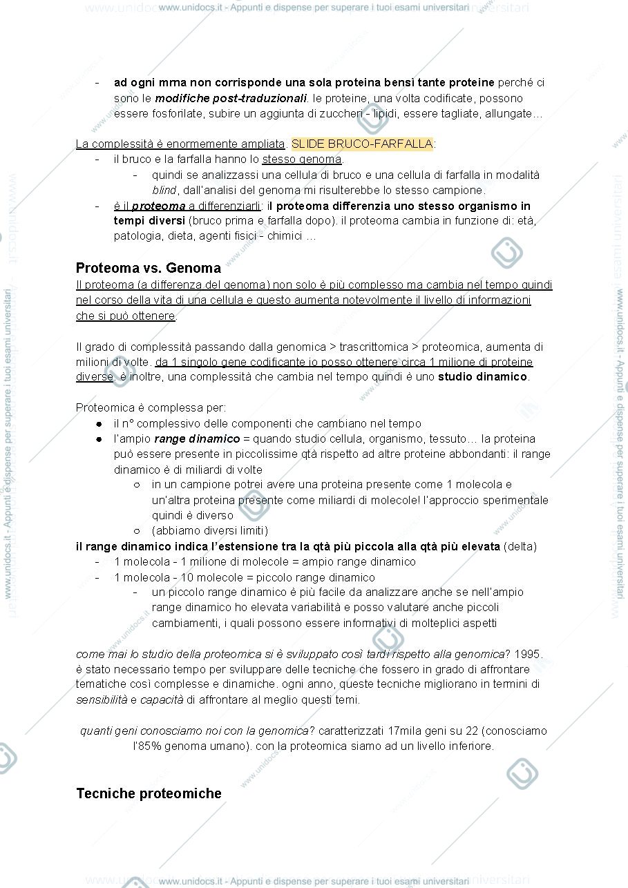 Anteprima pagina 2 — APPUNTI DI PROTEOMICA