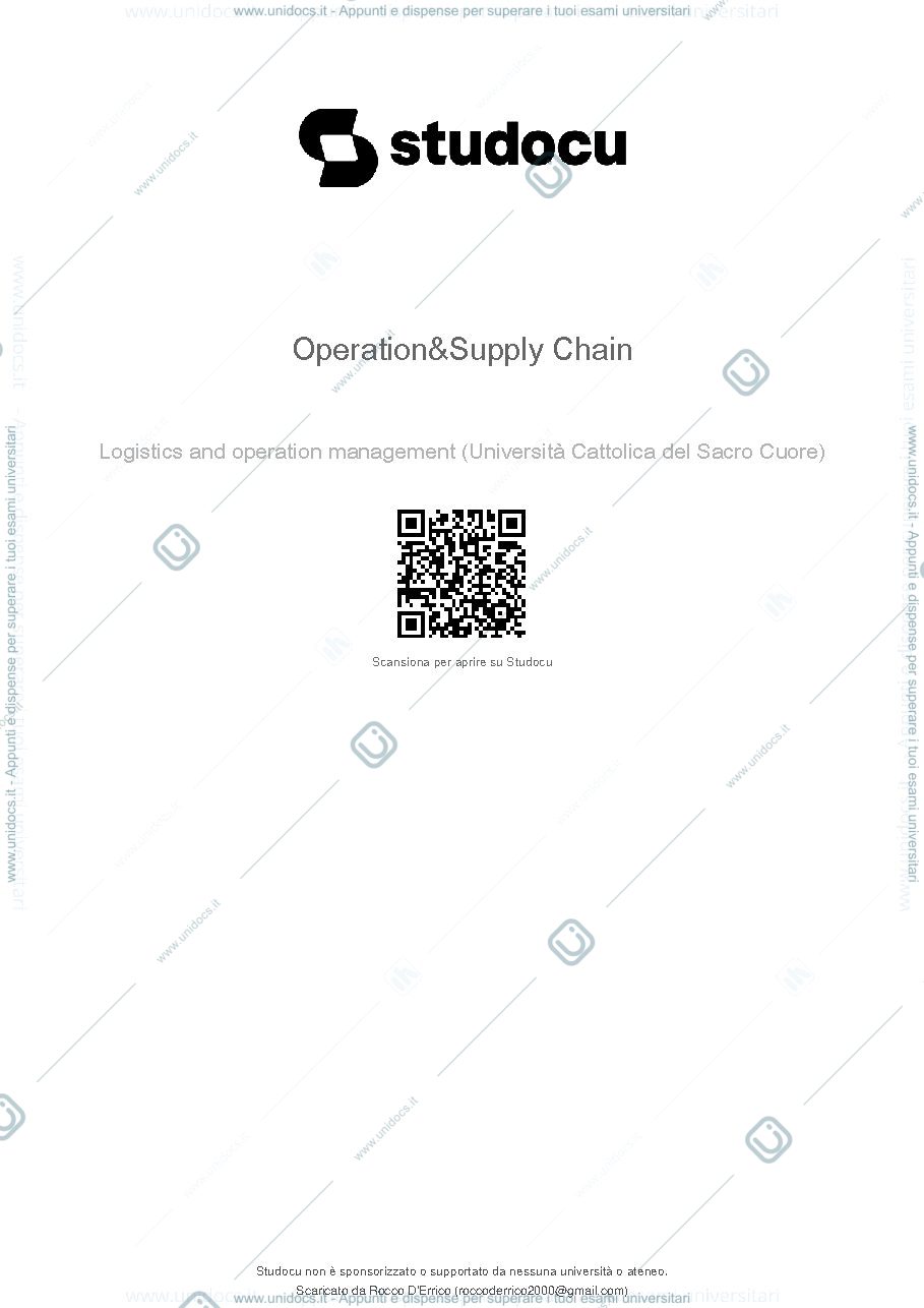 Anteprima pagina 1 — Appunti di Operations e Supply Chain