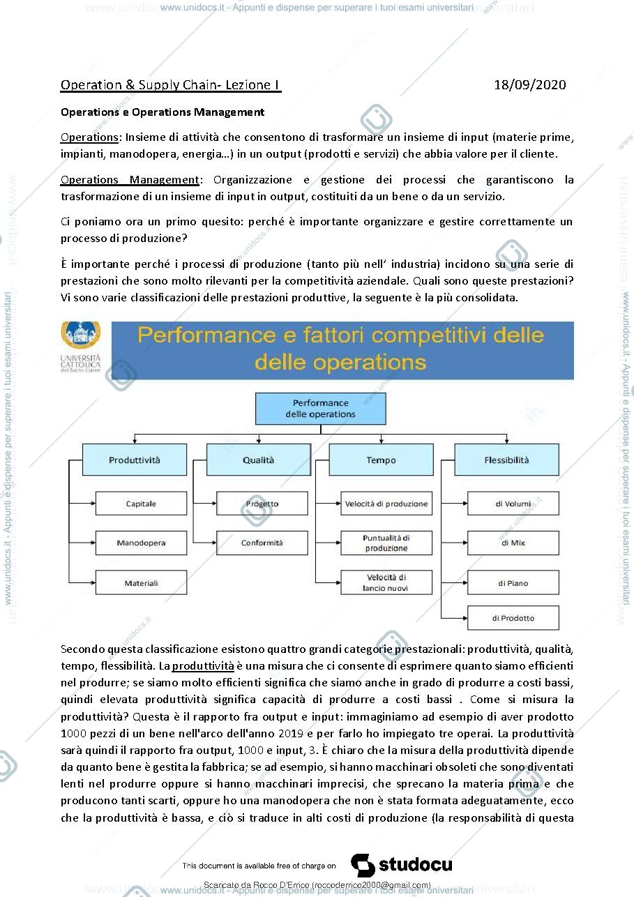 Anteprima pagina 2 — Appunti di Operations e Supply Chain