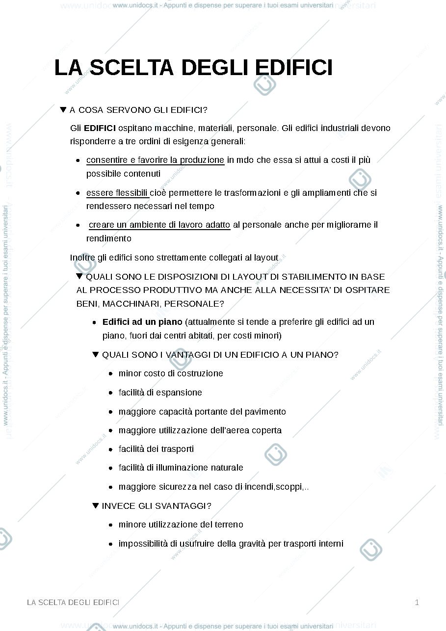 Anteprima pagina 1 — la scelta degli edifici 