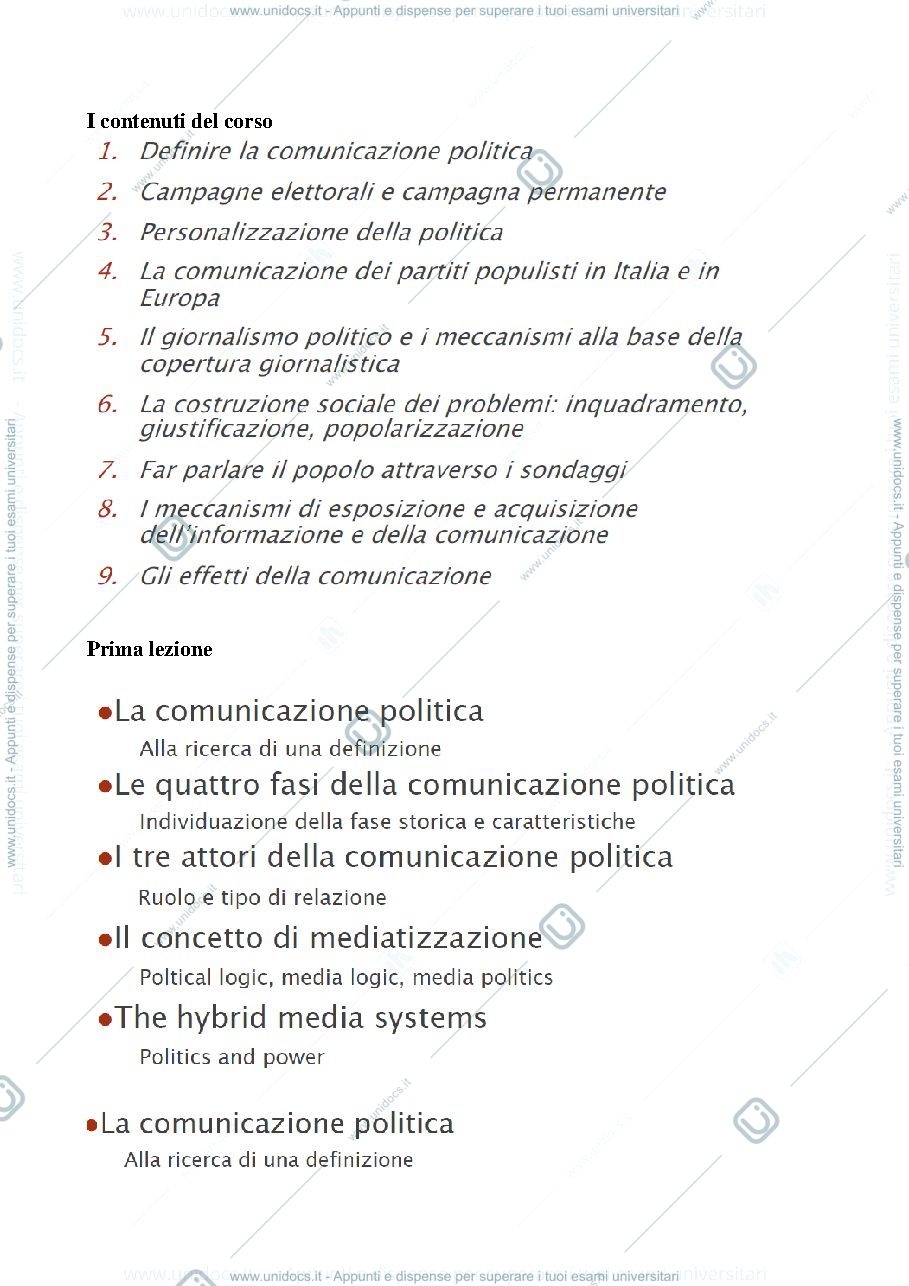 Anteprima pagina 1 — Opinione pubblica e comunicazione politica