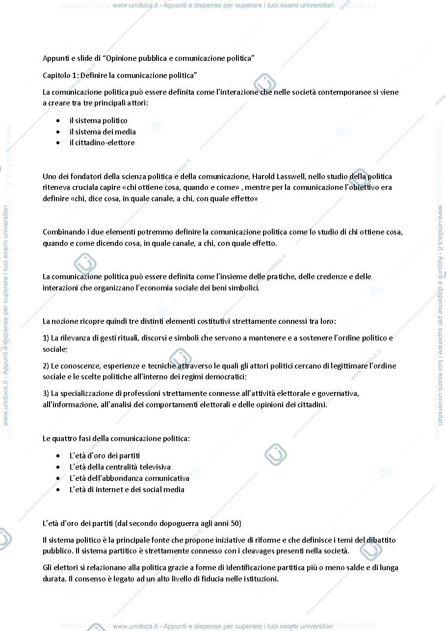 Anteprima pagina 1 — Appunti integrati con slide