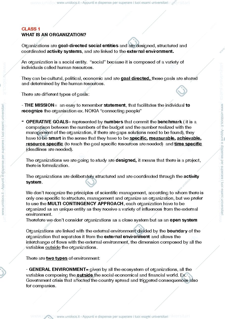 Anteprima pagina 1 — ORGANIZATIONAL THEORY AND DESIGN