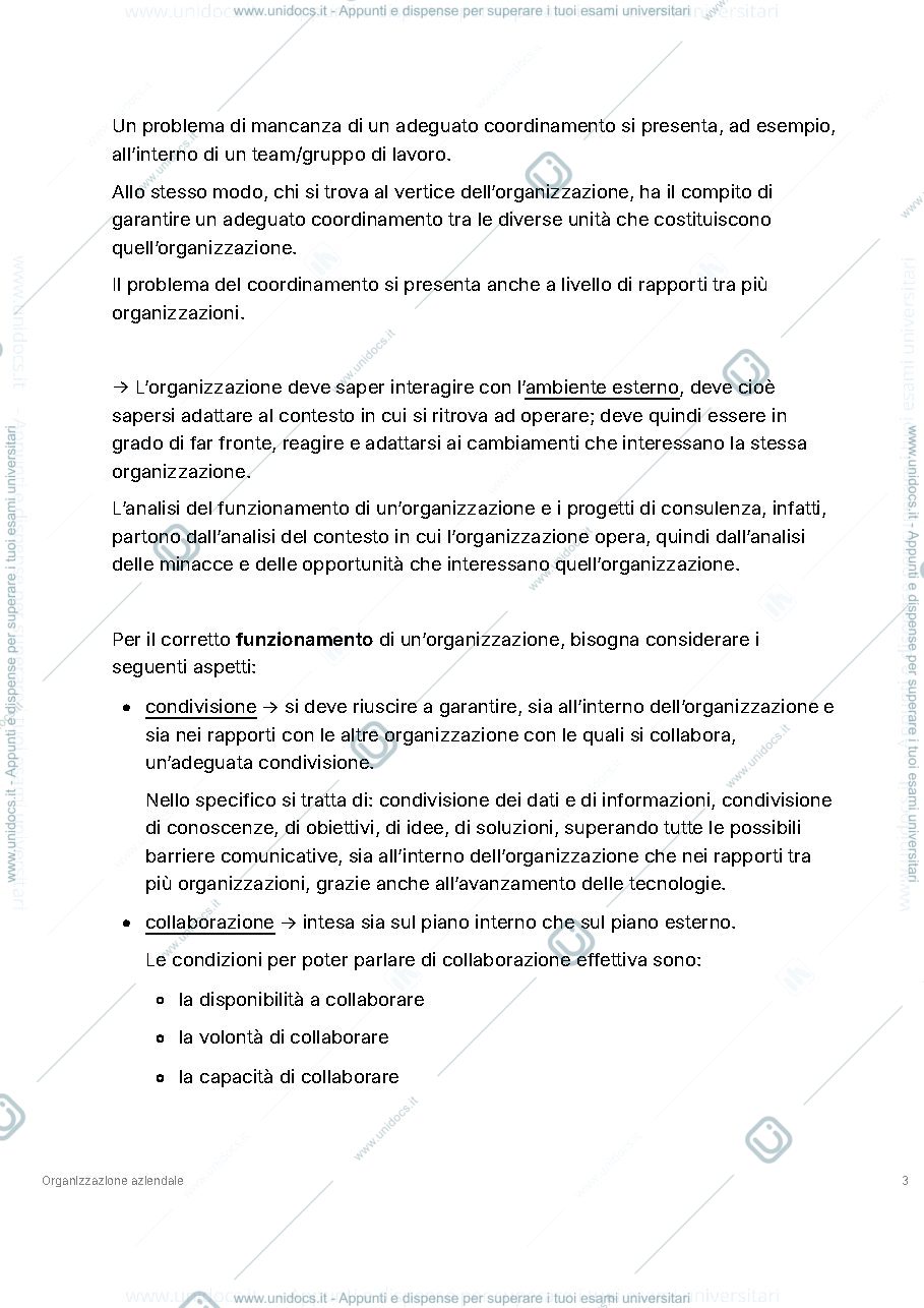Anteprima pagina 3 — Appunti organizzazione aziendale