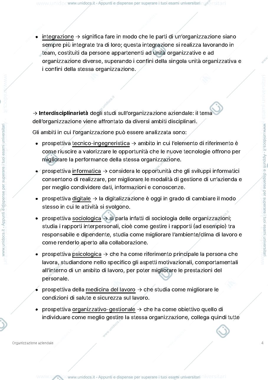 Anteprima pagina 4 — Appunti organizzazione aziendale