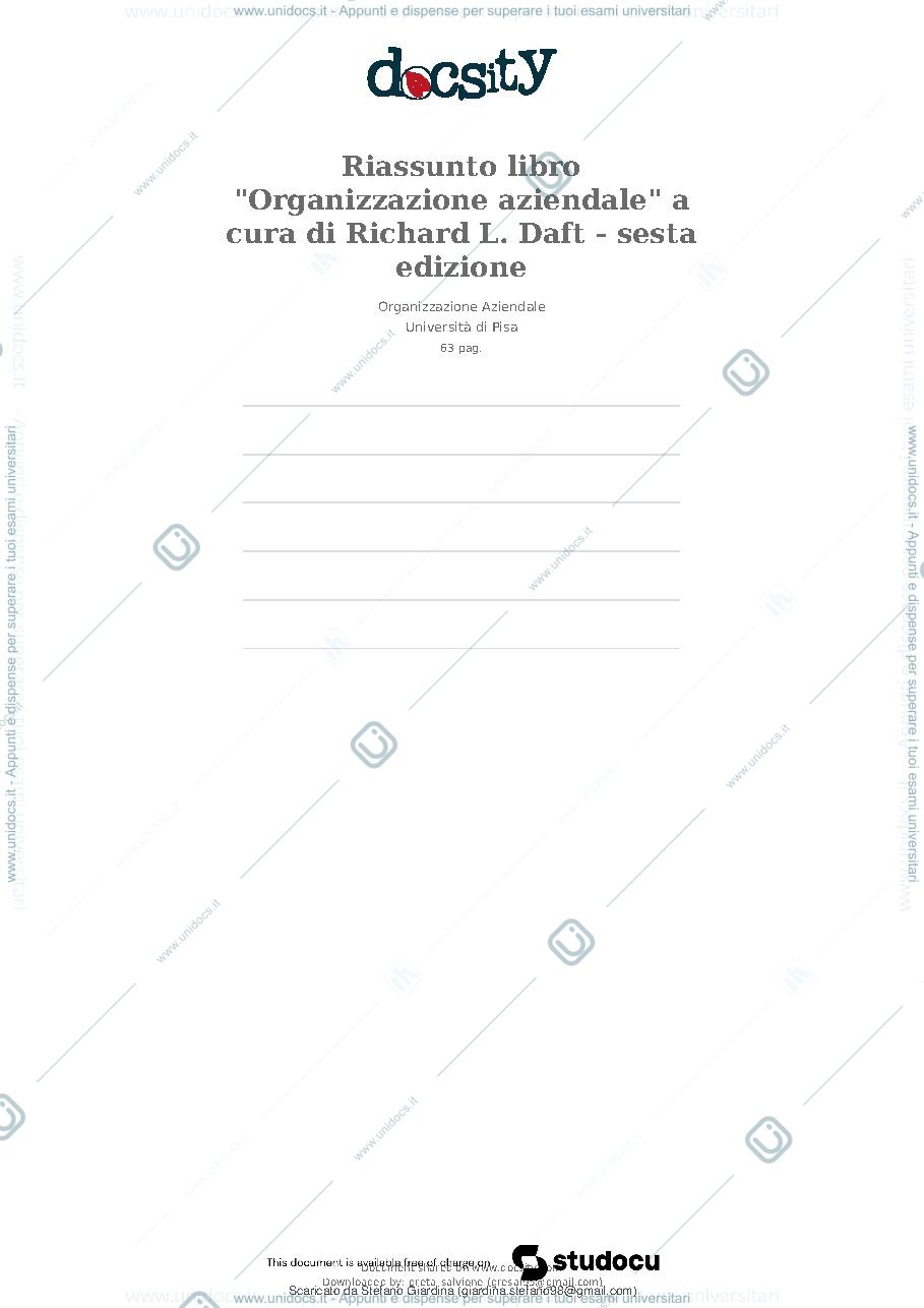 Anteprima pagina 2 — Riassunto libro Organizzazione aziendale
