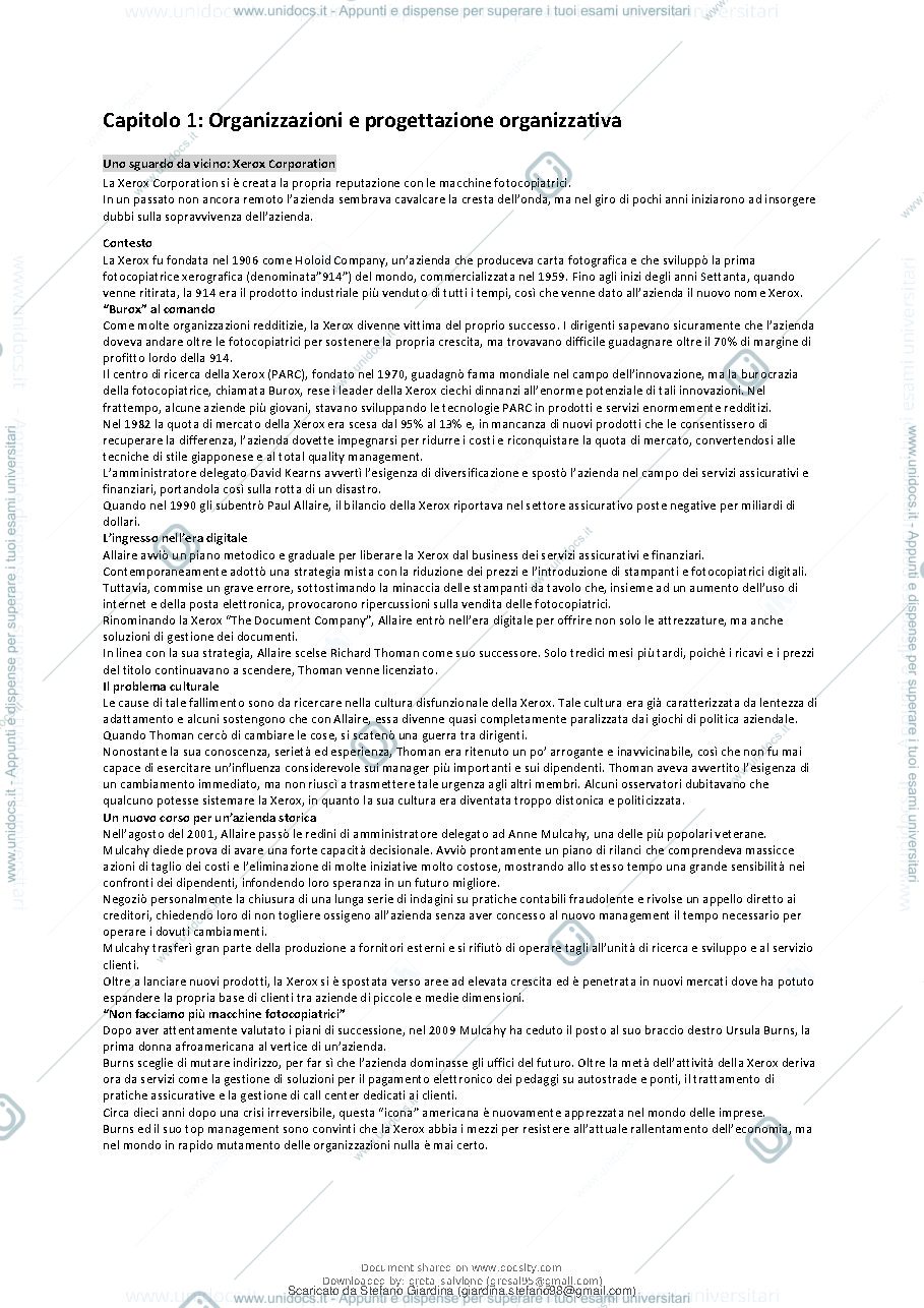 Anteprima pagina 3 — Riassunto libro Organizzazione aziendale