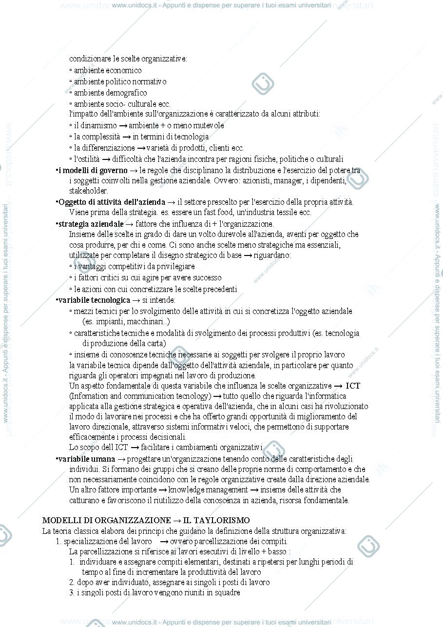 Anteprima pagina 2 — Organizzazione aziendale 