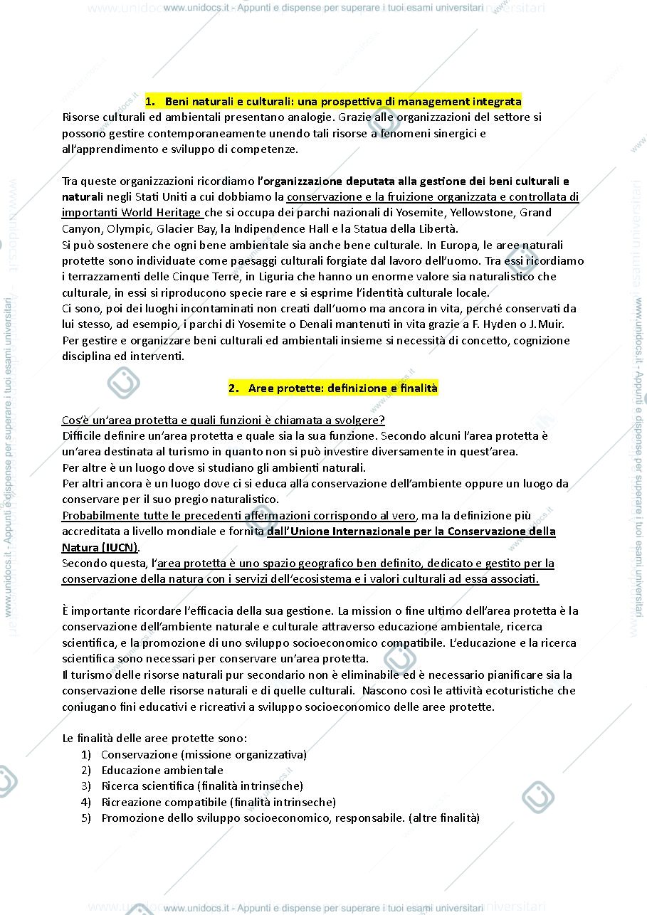 Anteprima pagina 1 — Riassunto della scheda "Modulo di organizzazione delle aree protette e del turismo sostenibile"