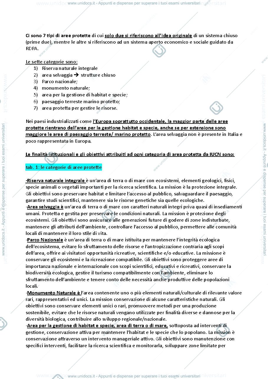 Anteprima pagina 2 — Riassunto della scheda "Modulo di organizzazione delle aree protette e del turismo sostenibile"
