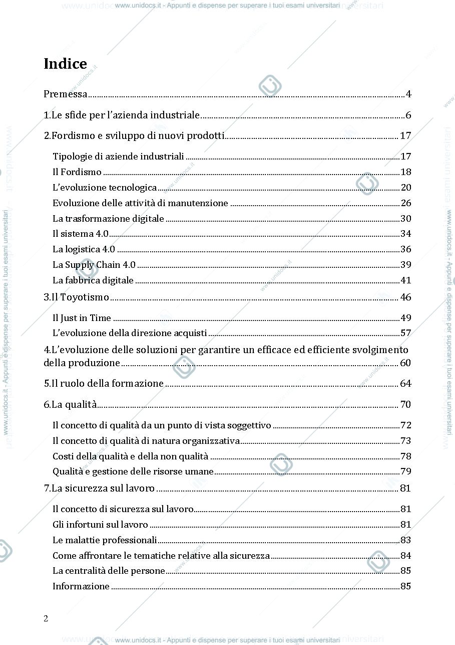 Anteprima pagina 2 — Corso Organizzazione aziende industriali 