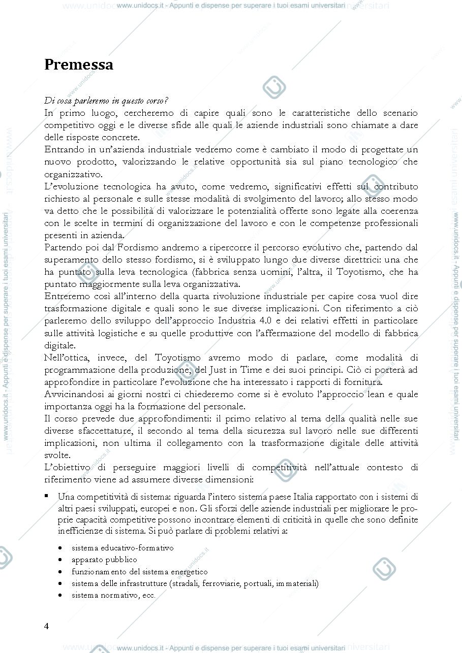 Anteprima pagina 4 — Corso Organizzazione aziende industriali 