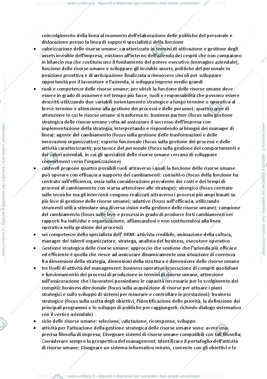 Anteprima pagina 2 — organizzazione e gestione delle risorse umane 