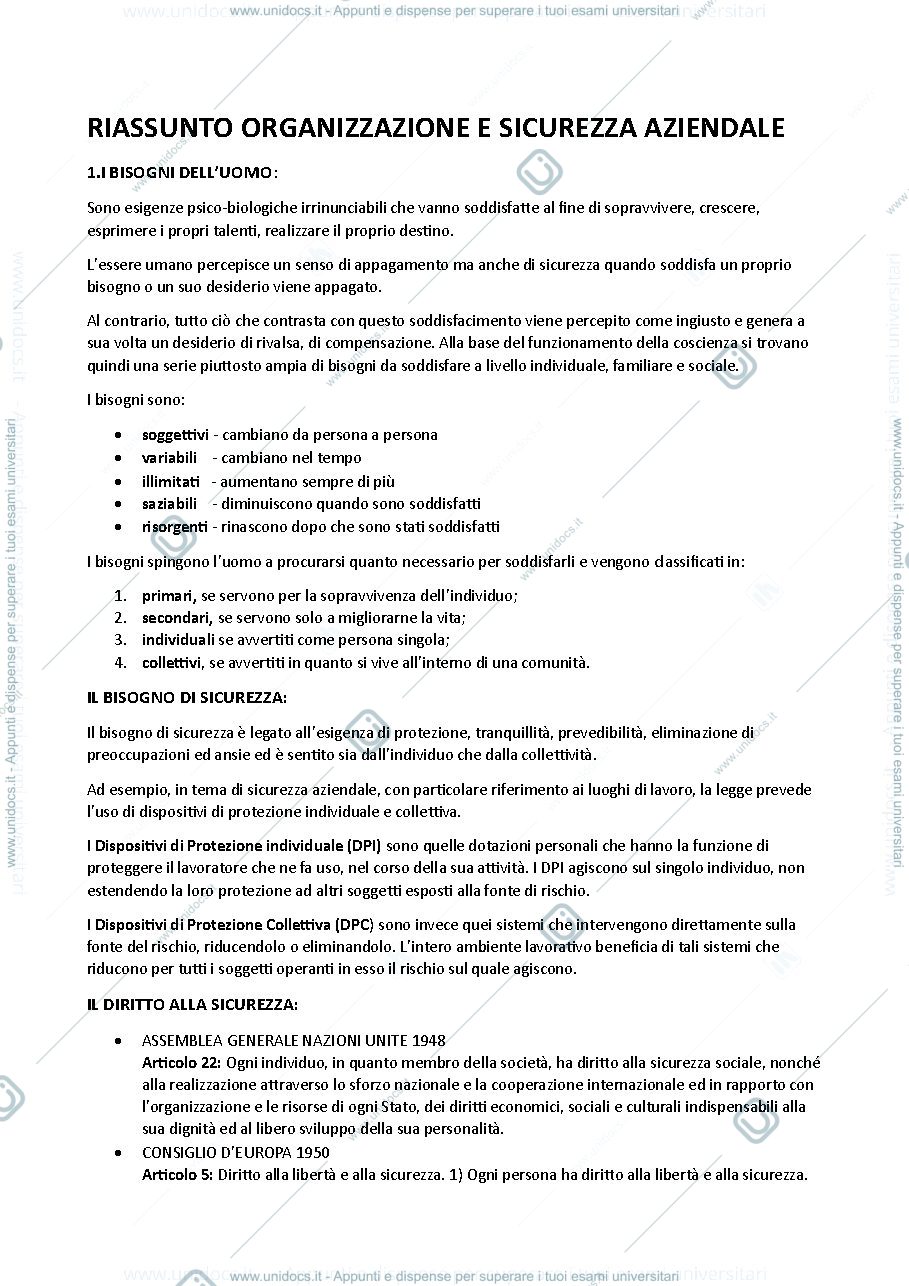 Anteprima pagina 1 — Slide di organizzazione e sicurezza aziendale
