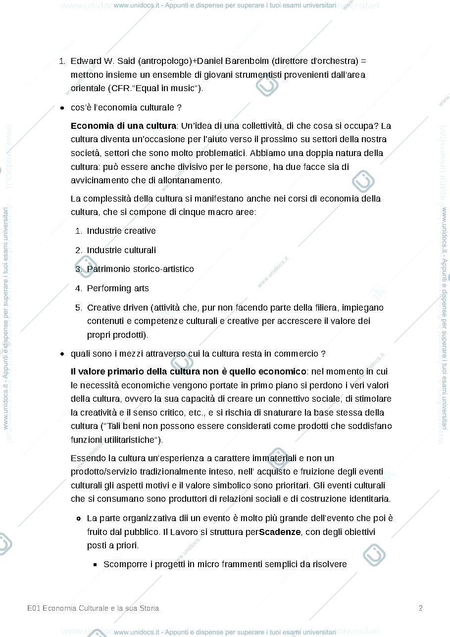 Anteprima pagina 2 — Economia Culturale e la sua Storia