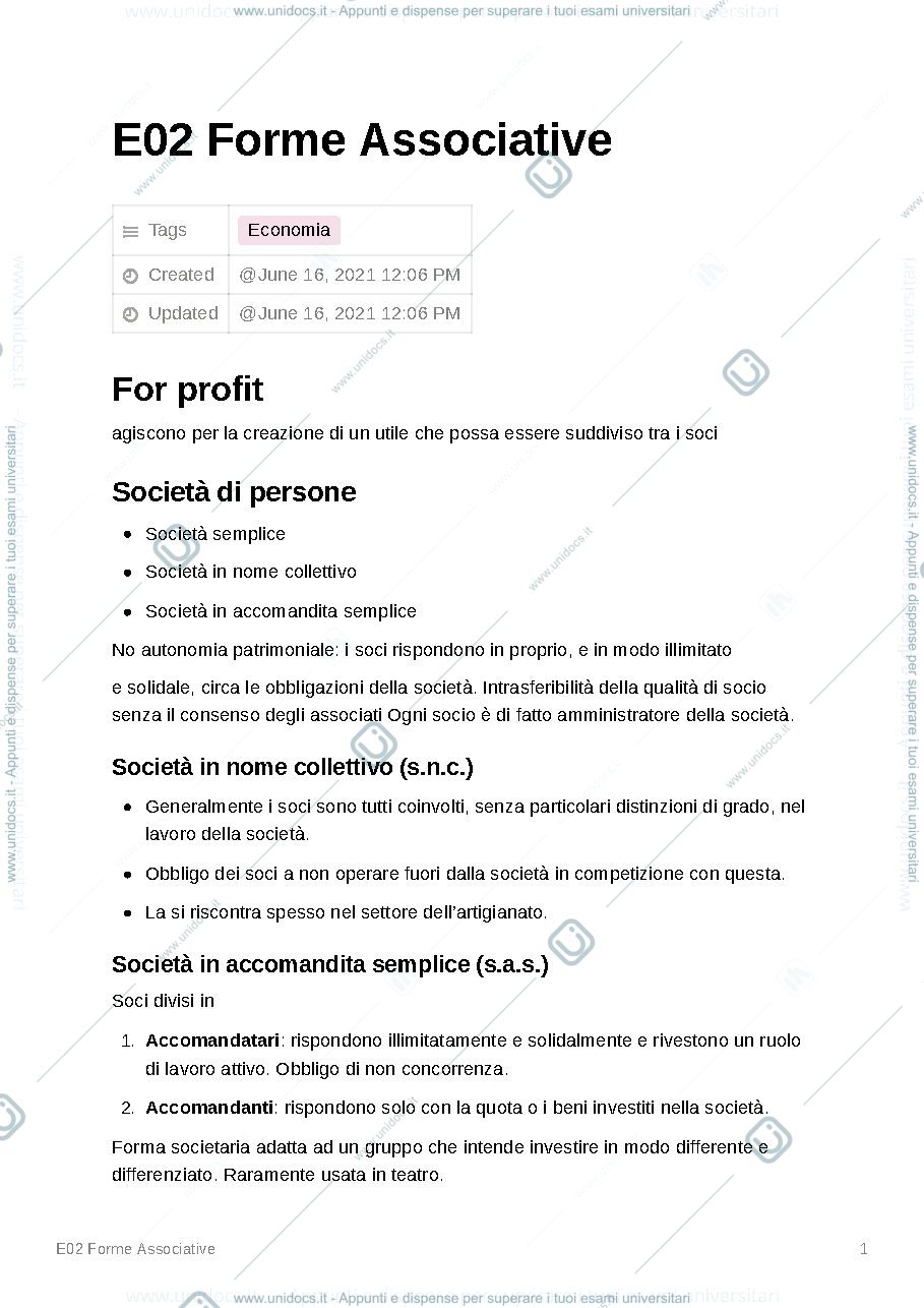Anteprima pagina 1 — Forme Associative
