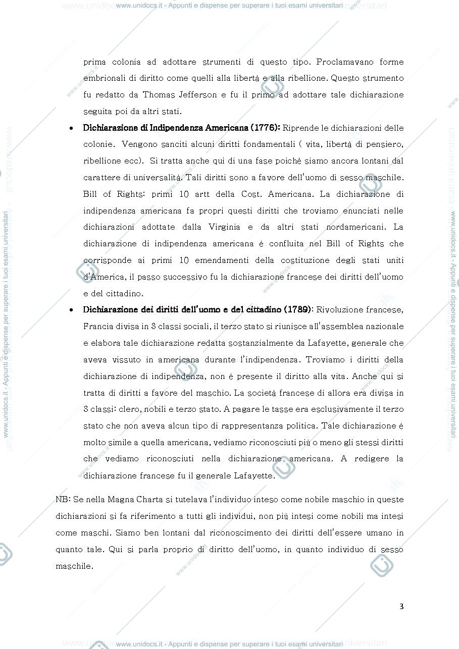 Anteprima pagina 3 — Appunti  Tutela internazionale dei diritti umani 