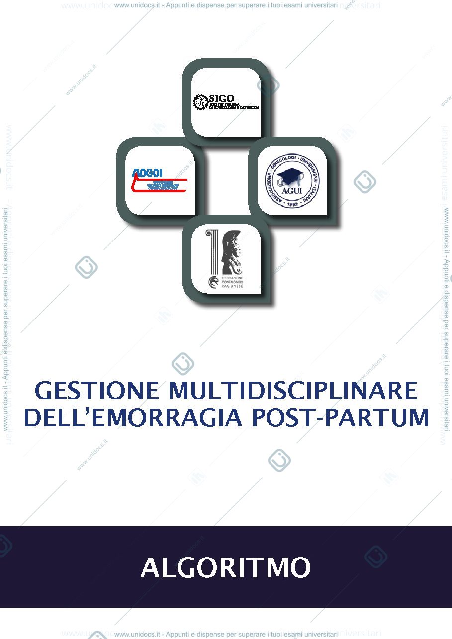 Anteprima pagina 1 — gestione multidisciplinare dell'emorragia post partum