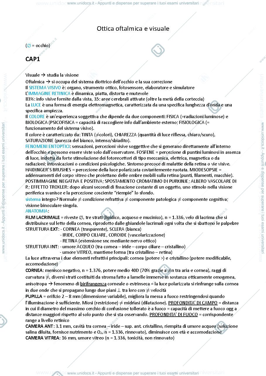 Anteprima pagina 1 — Ottica oftalmica e visuale