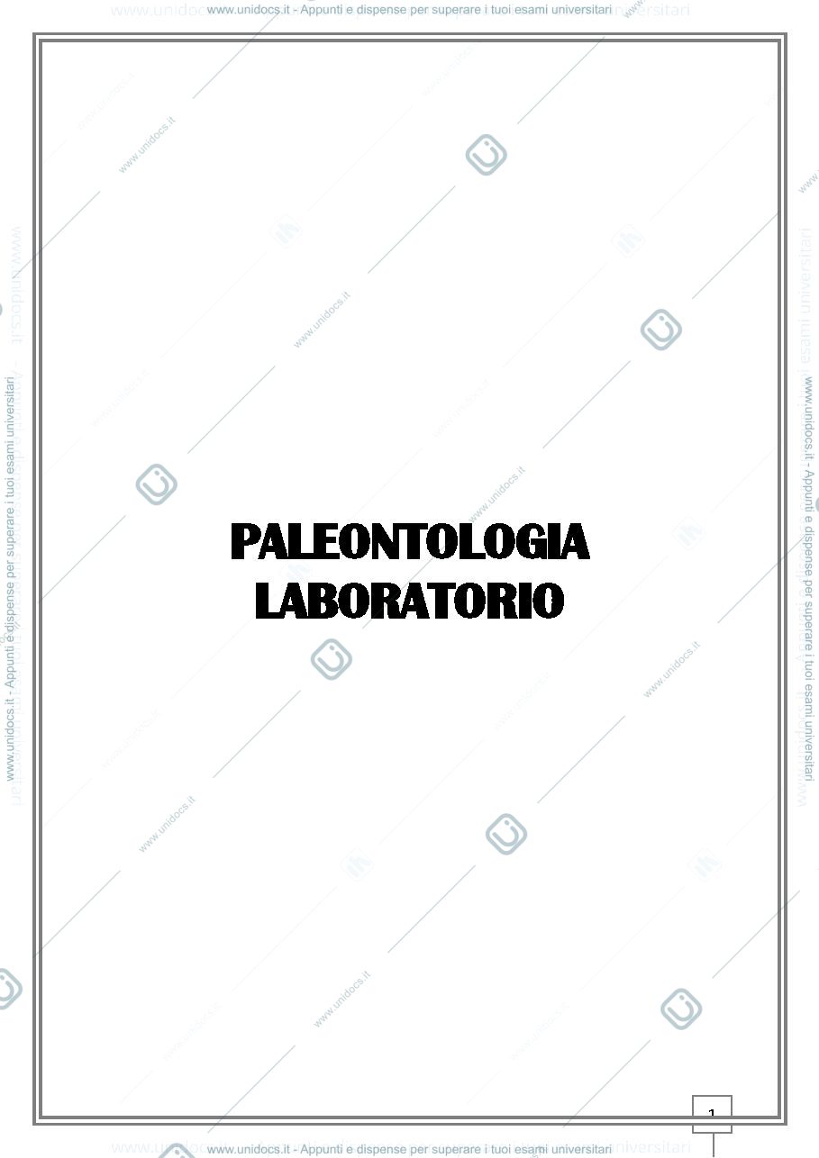 Anteprima pagina 1 — Appunti Paleontologia - Laboratorio