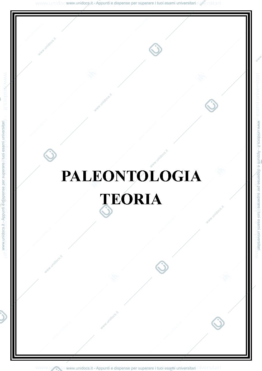 Anteprima pagina 1 — Appunti Paleontologia - Teoria