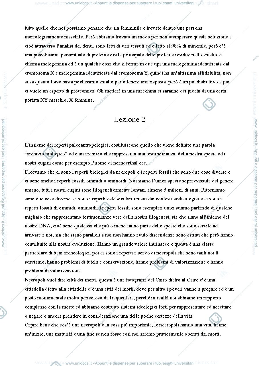 Anteprima pagina 3 — Appunti Bioarcheologia