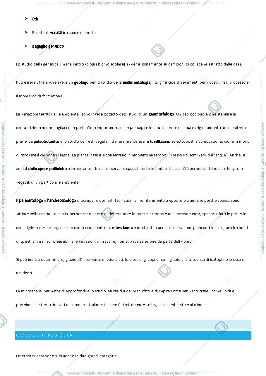 Anteprima pagina 2 — Appunti paletnologia