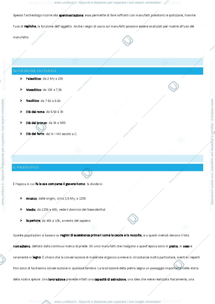 Anteprima pagina 4 — Appunti paletnologia