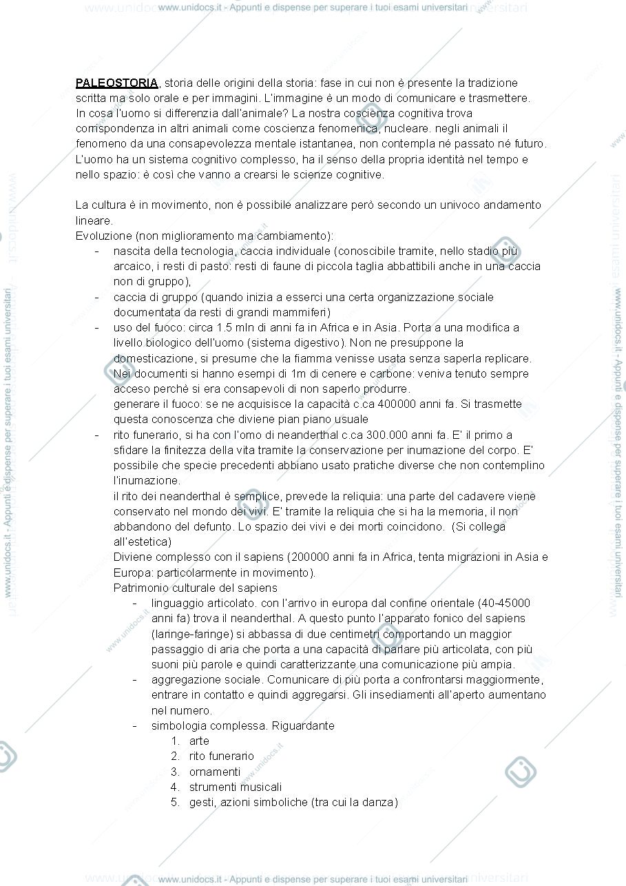 Anteprima pagina 2 — Appunti prof Martini Paletnologia