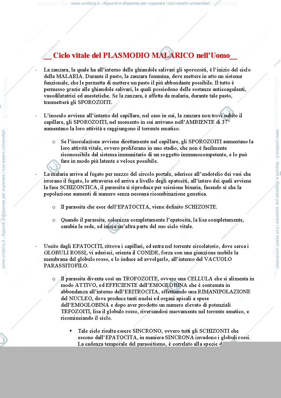 Anteprima pagina 2 — La malaria