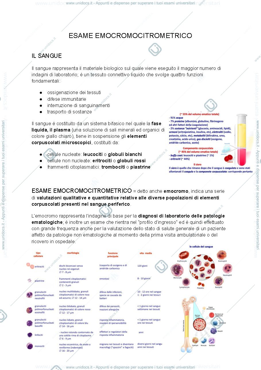 Anteprima pagina 1 — Appunti Patologia Clinica Davide Treré infermieristica 2024-25