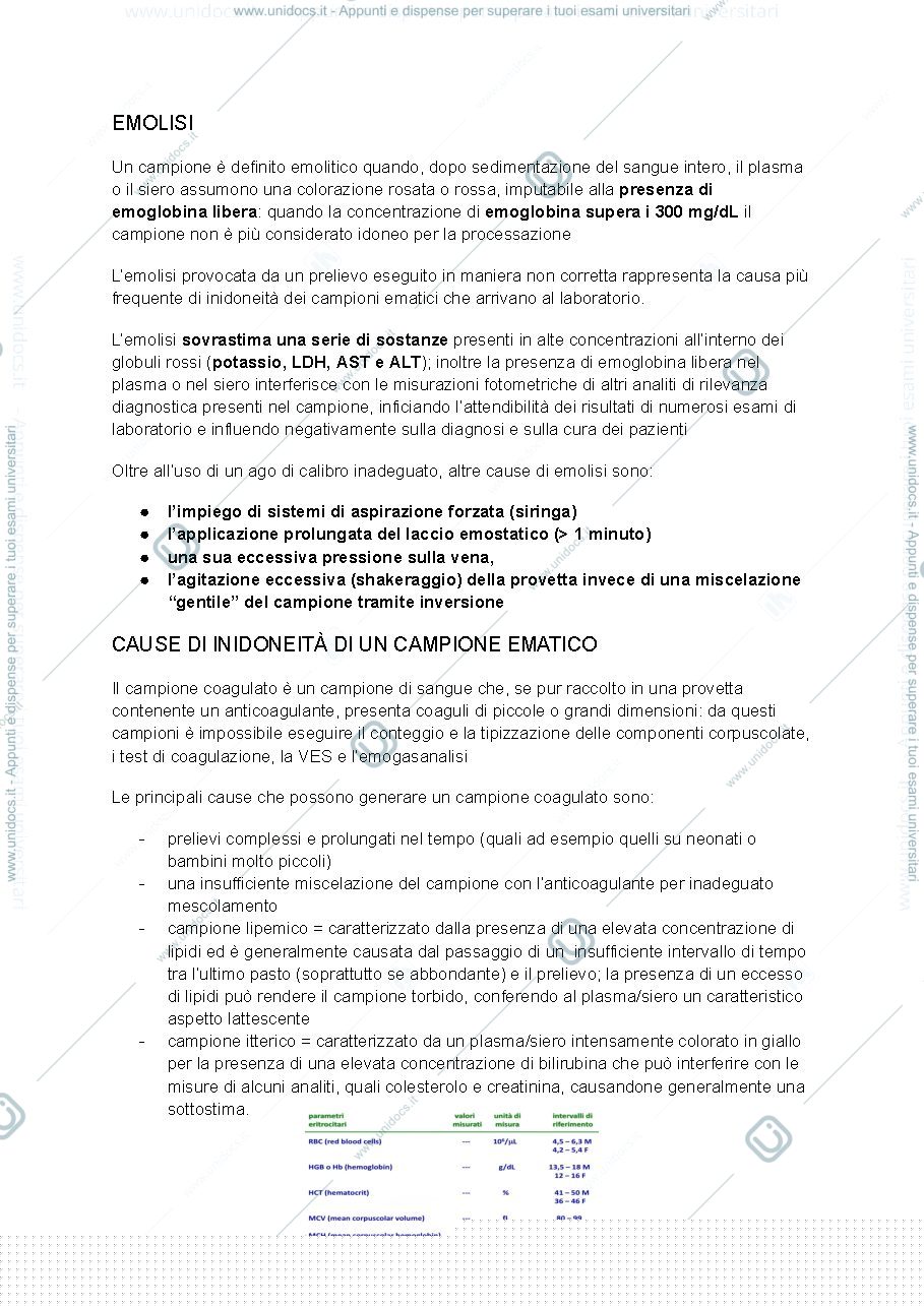 Anteprima pagina 4 — Appunti Patologia Clinica Davide Treré infermieristica 2024-25