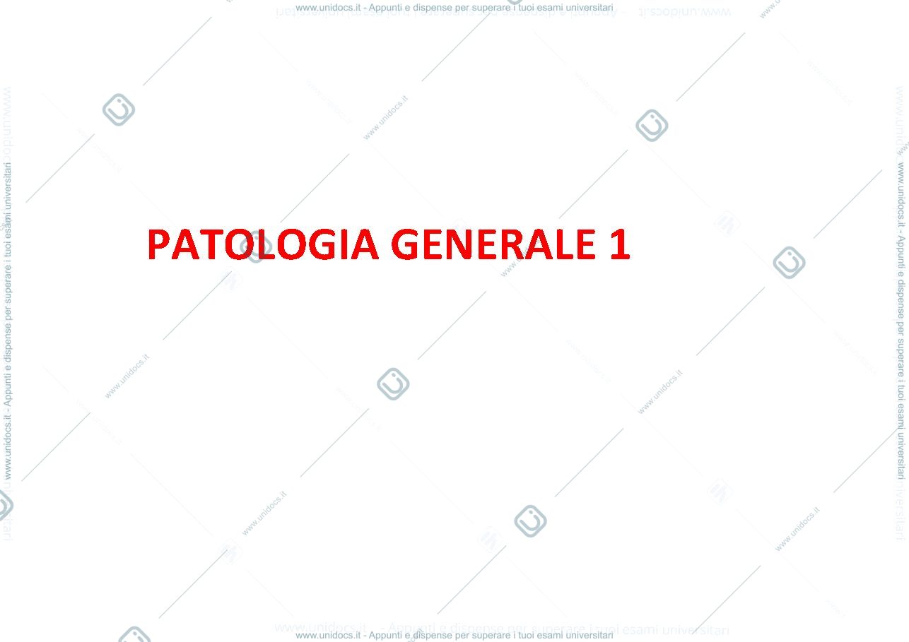 Anteprima pagina 1 — Patologia generale 1