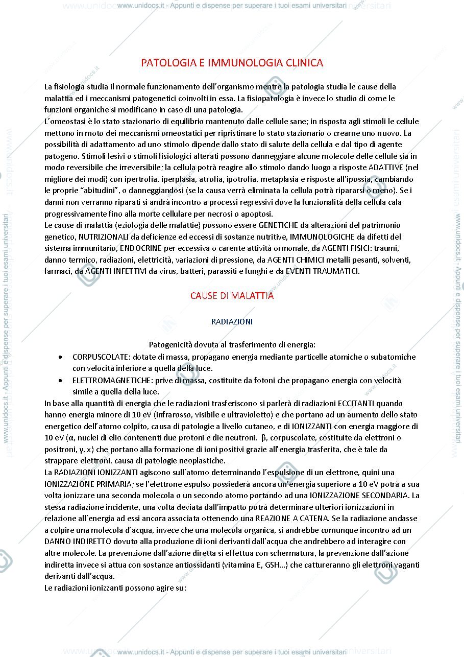 Anteprima pagina 1 — patologia e immunologia