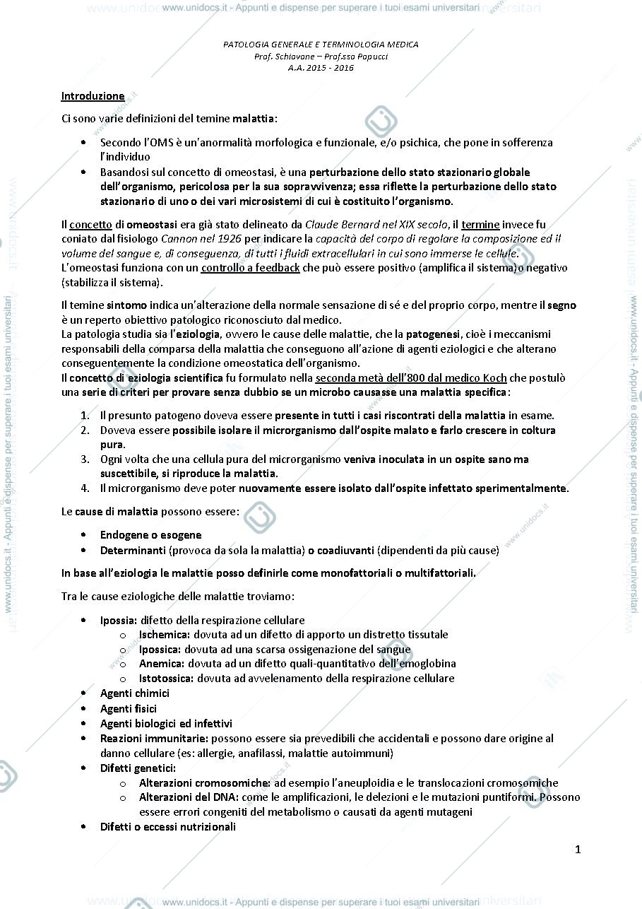 Anteprima pagina 1 — Patologia