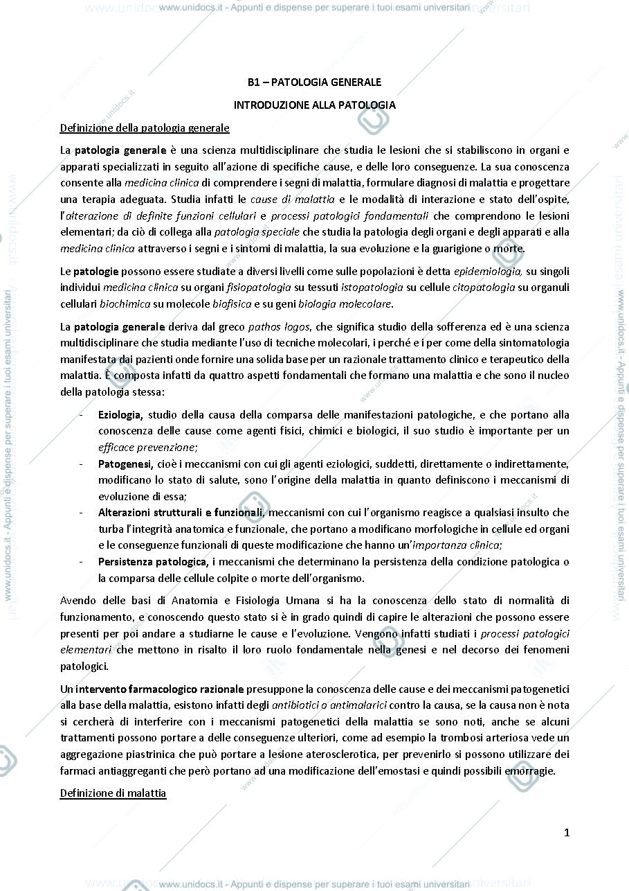 Anteprima pagina 1 — Patologia generale