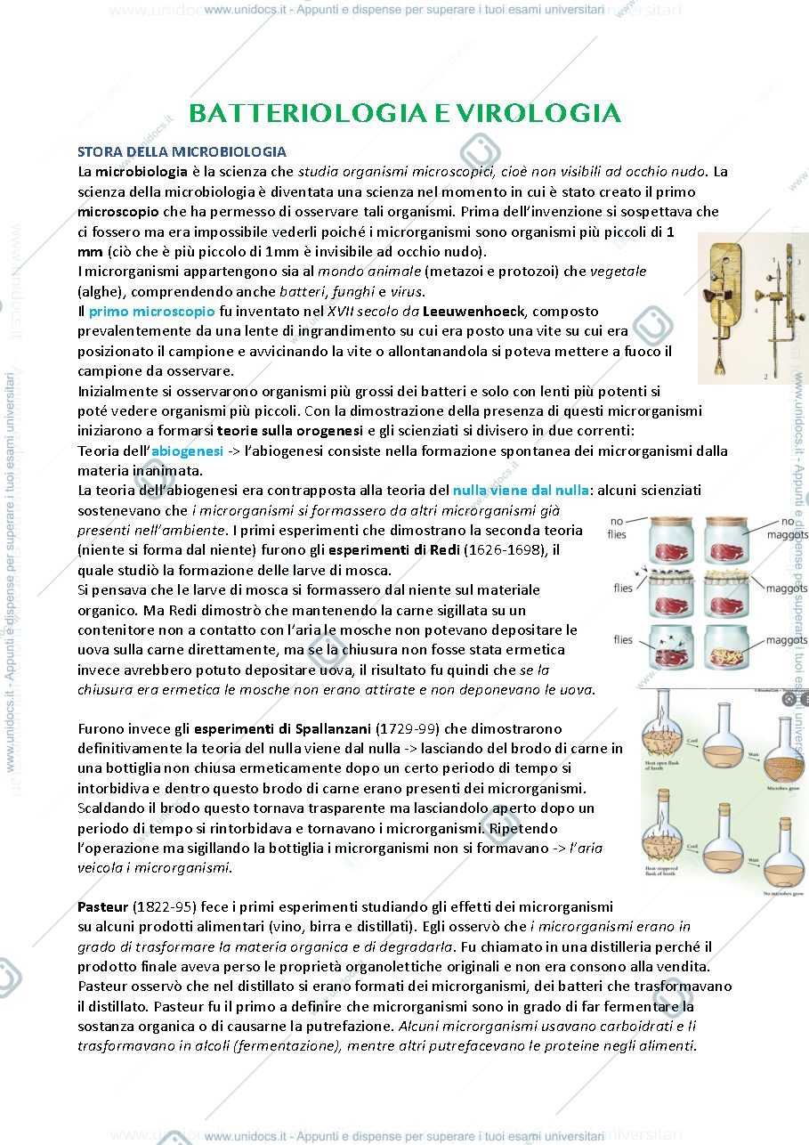 Anteprima pagina 1 — Introduzione batteriologia